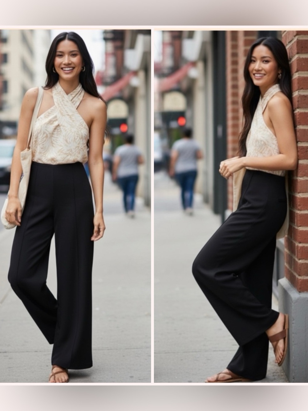 Lands end Starfish High Rise Palazzo Pants  Wide-Leg